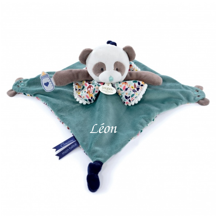  - les petits fûtés - comforter panda green 30 cm 